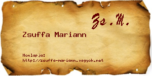 Zsuffa Mariann névjegykártya